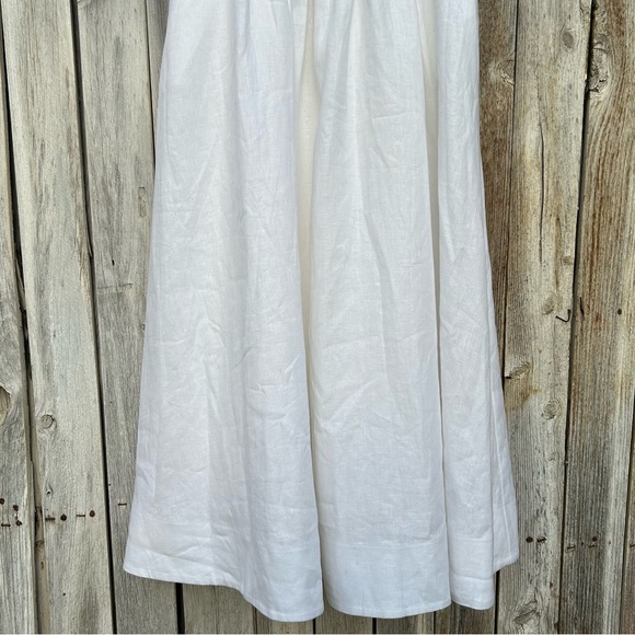 New Reformation Balia Linen Midi Dress White 4 - Picture 9 of 16